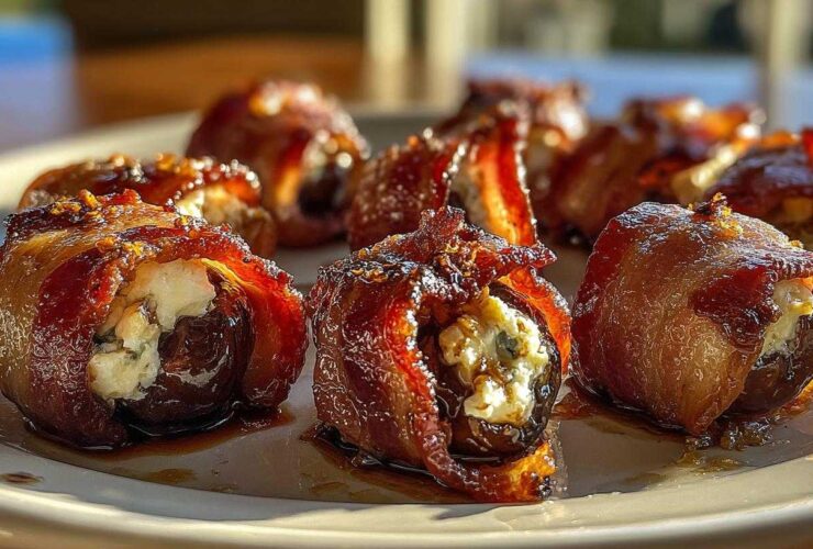 Bacon-Wrapped Dates with Goat Cheese