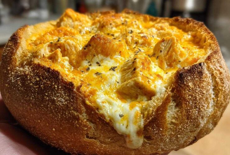 Buffalo Chicken Dip Bread Bowl