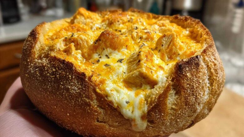 Buffalo Chicken Dip Bread Bowl