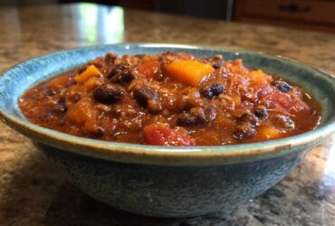 Cauldron Pumpkin Chili with Black Beans