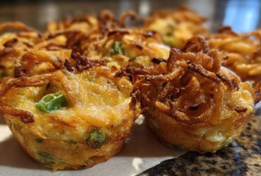 Cheesy Green Bean Casserole Bites