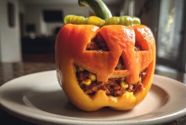 Jack-O'-Lantern Stuffed Peppers