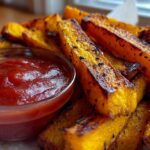 Roasted Pumpkin Fries with Spicy Ketchup