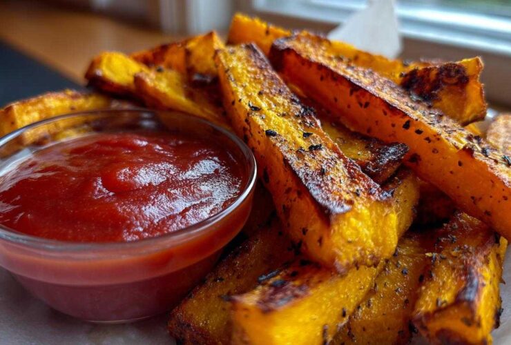 Roasted Pumpkin Fries with Spicy Ketchup