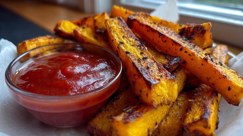 Roasted Pumpkin Fries with Spicy Ketchup