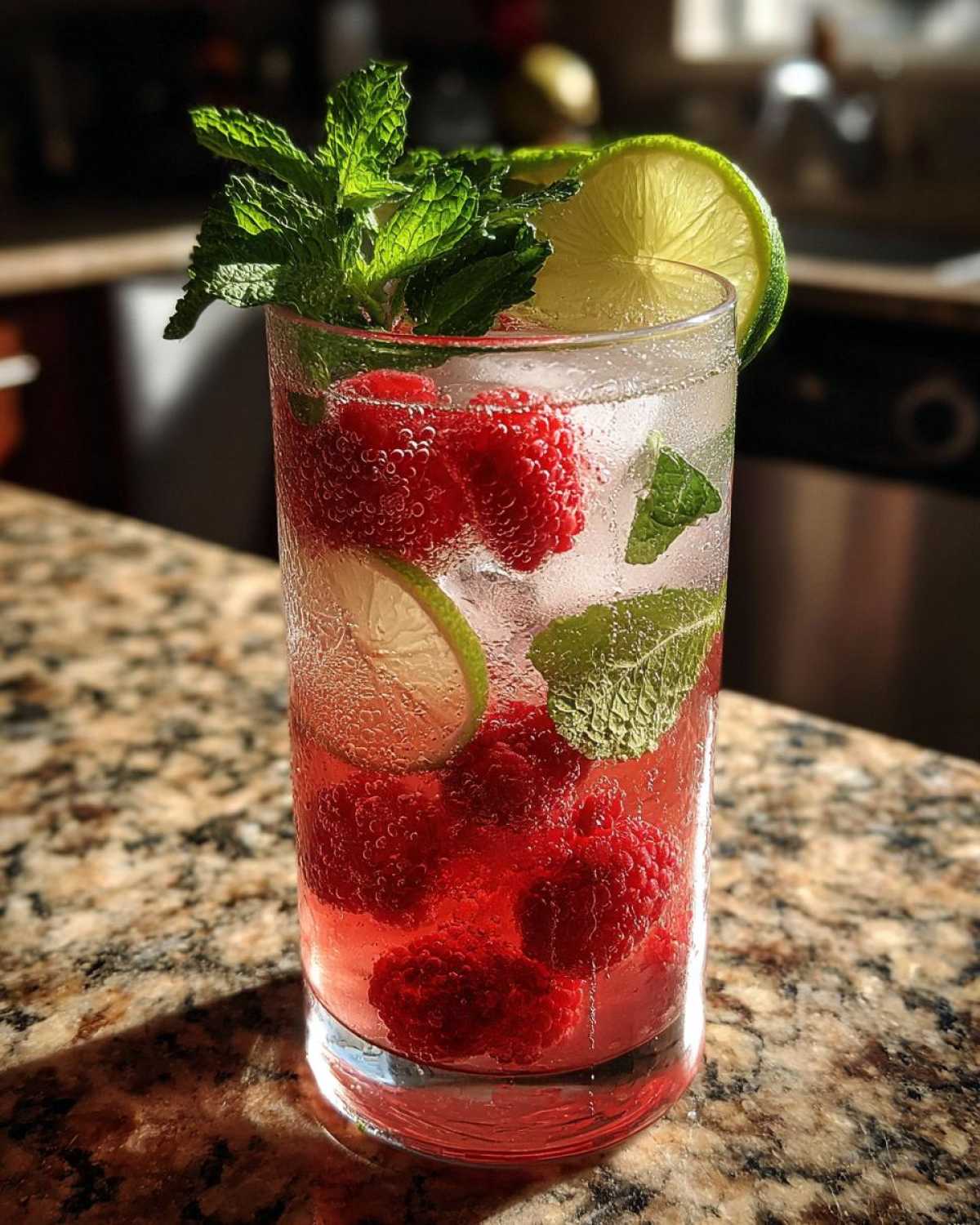 Sparkling Raspberry Mocktail - detail 1