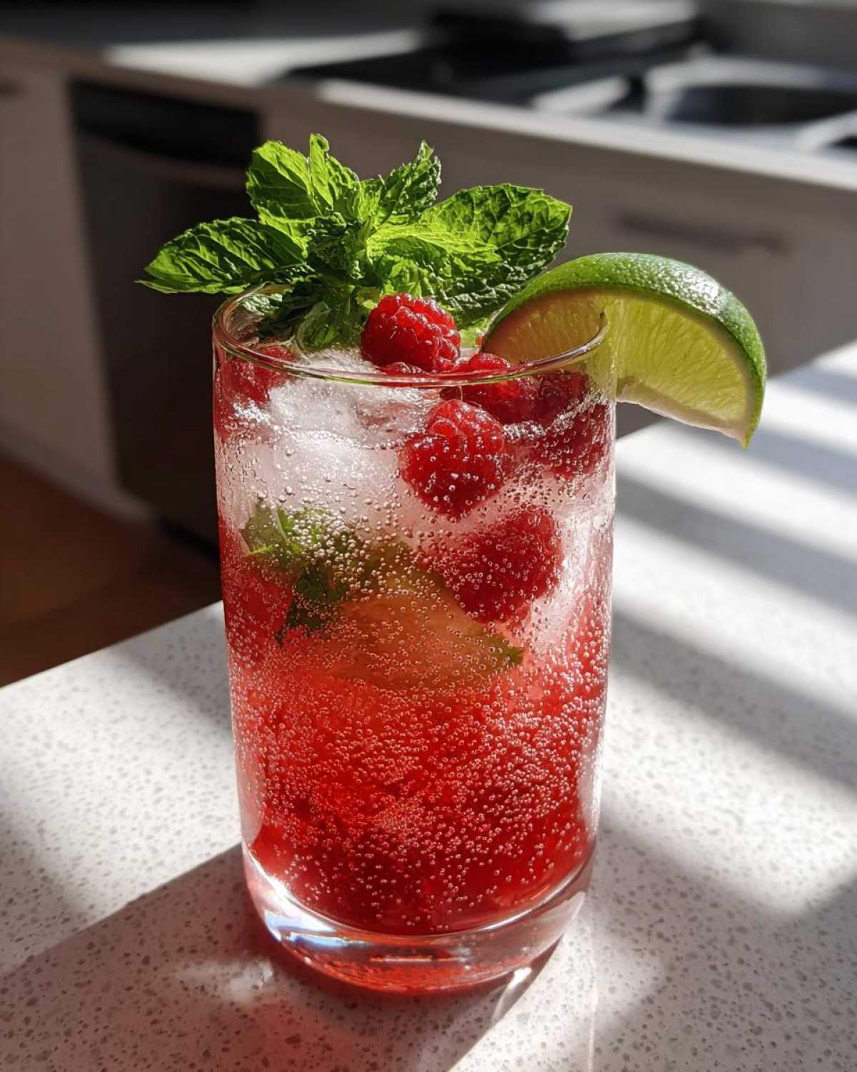 Sparkling Raspberry Mocktail - detail 2