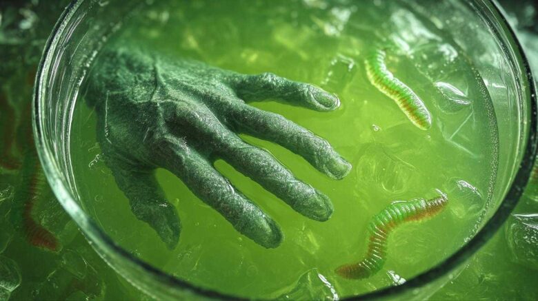 Witch's Brew Party Punch with Floating Hand