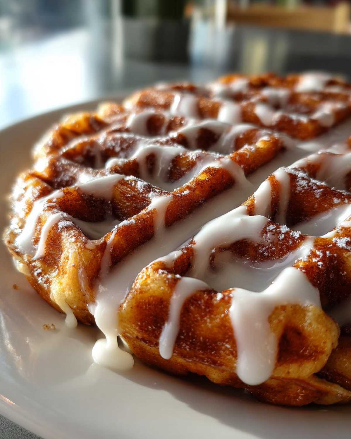 Cinnamon Roll Waffles - detail 2