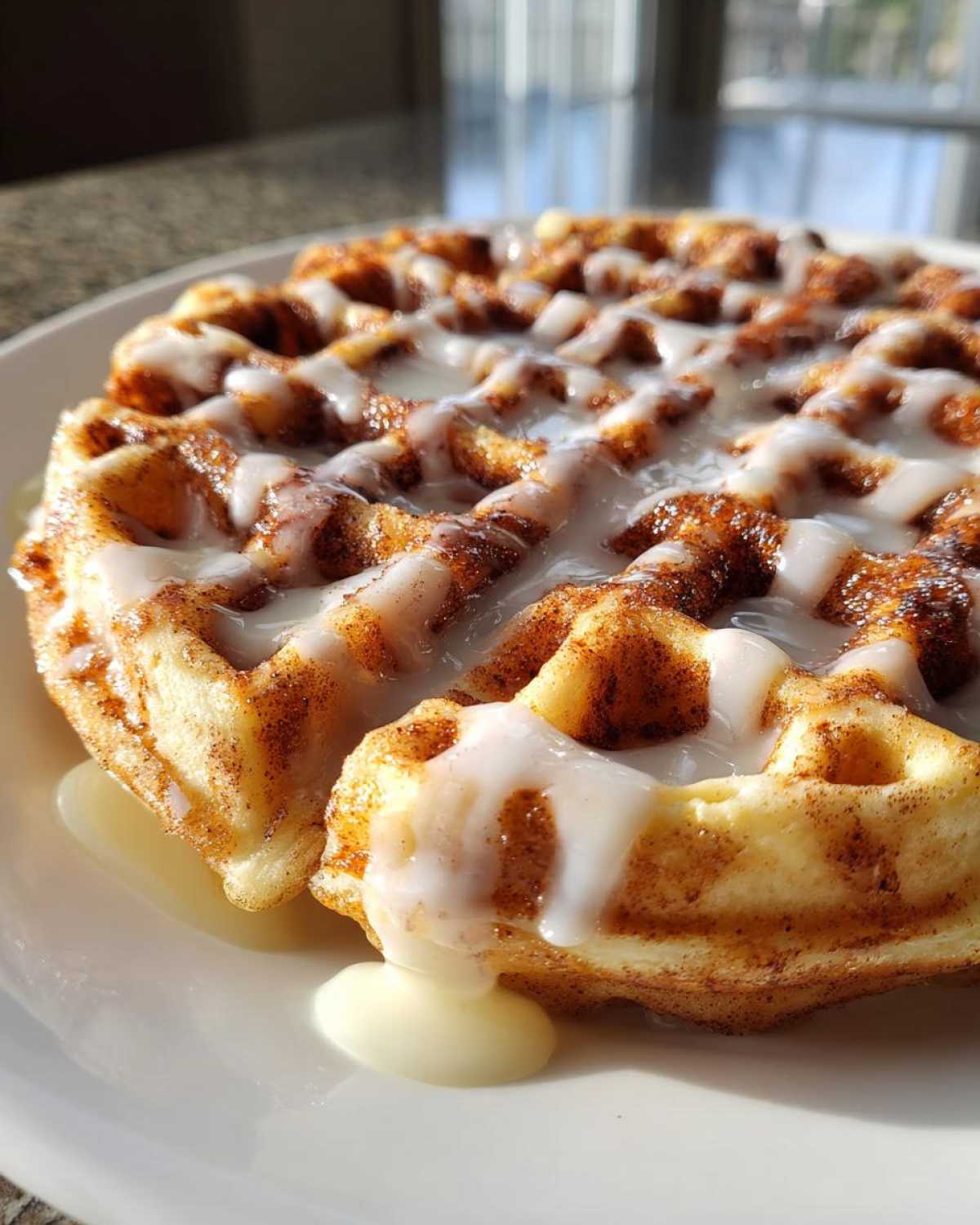 Cinnamon Roll Waffles - detail 3