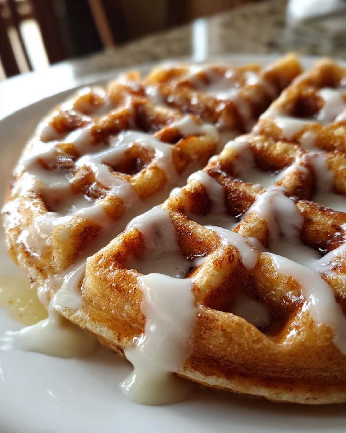 Cinnamon Roll Waffles - detail 4