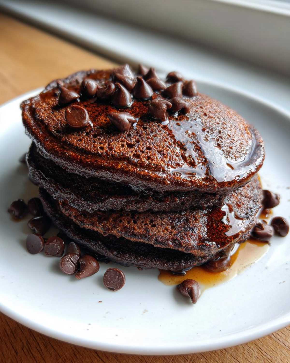 Cocoa Chocolate Chip Banana Pancakes - detail 1