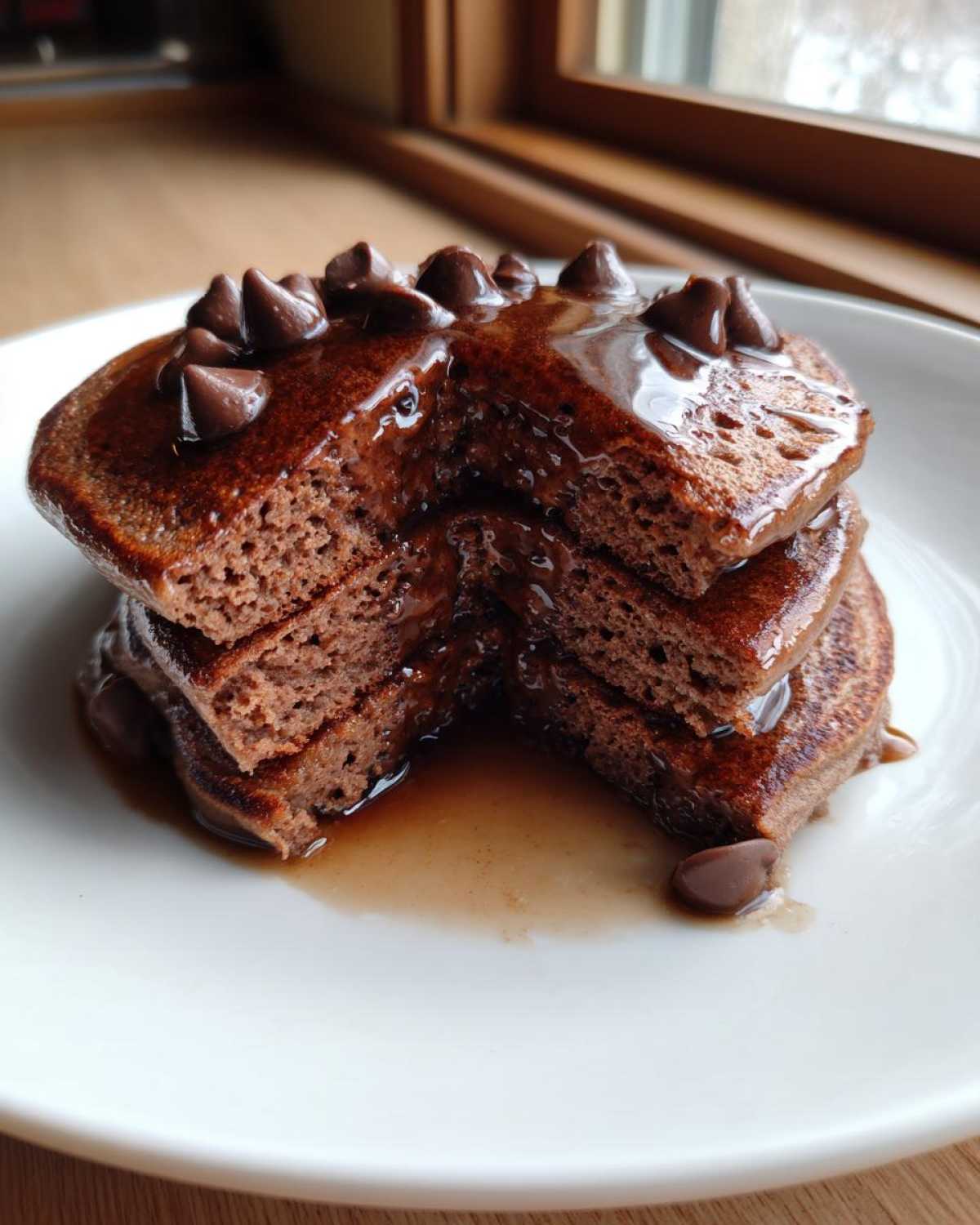 Cocoa Chocolate Chip Banana Pancakes - detail 2