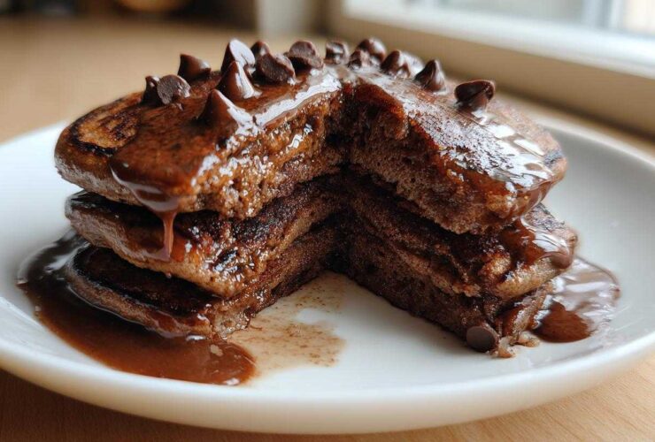 Cocoa Chocolate Chip Banana Pancakes