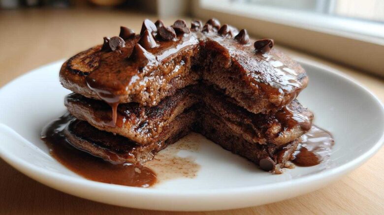 Cocoa Chocolate Chip Banana Pancakes