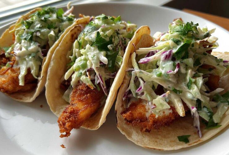 Fish Tacos & Cilantro Coleslaw