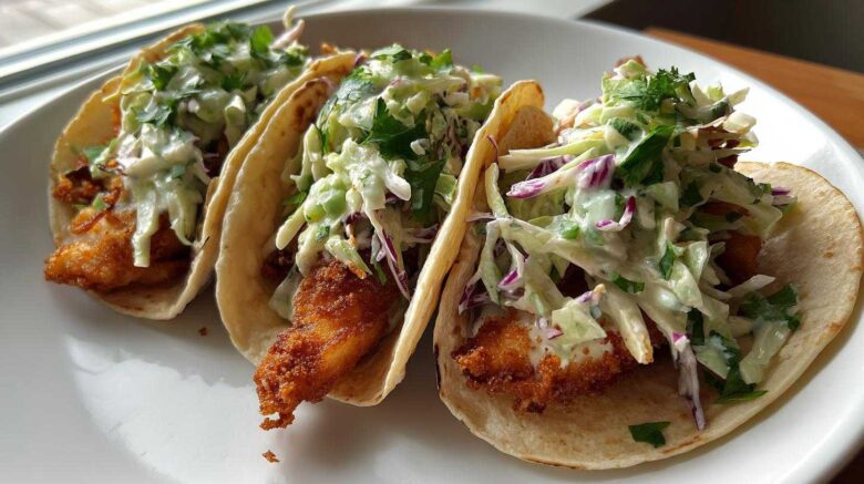 Fish Tacos & Cilantro Coleslaw