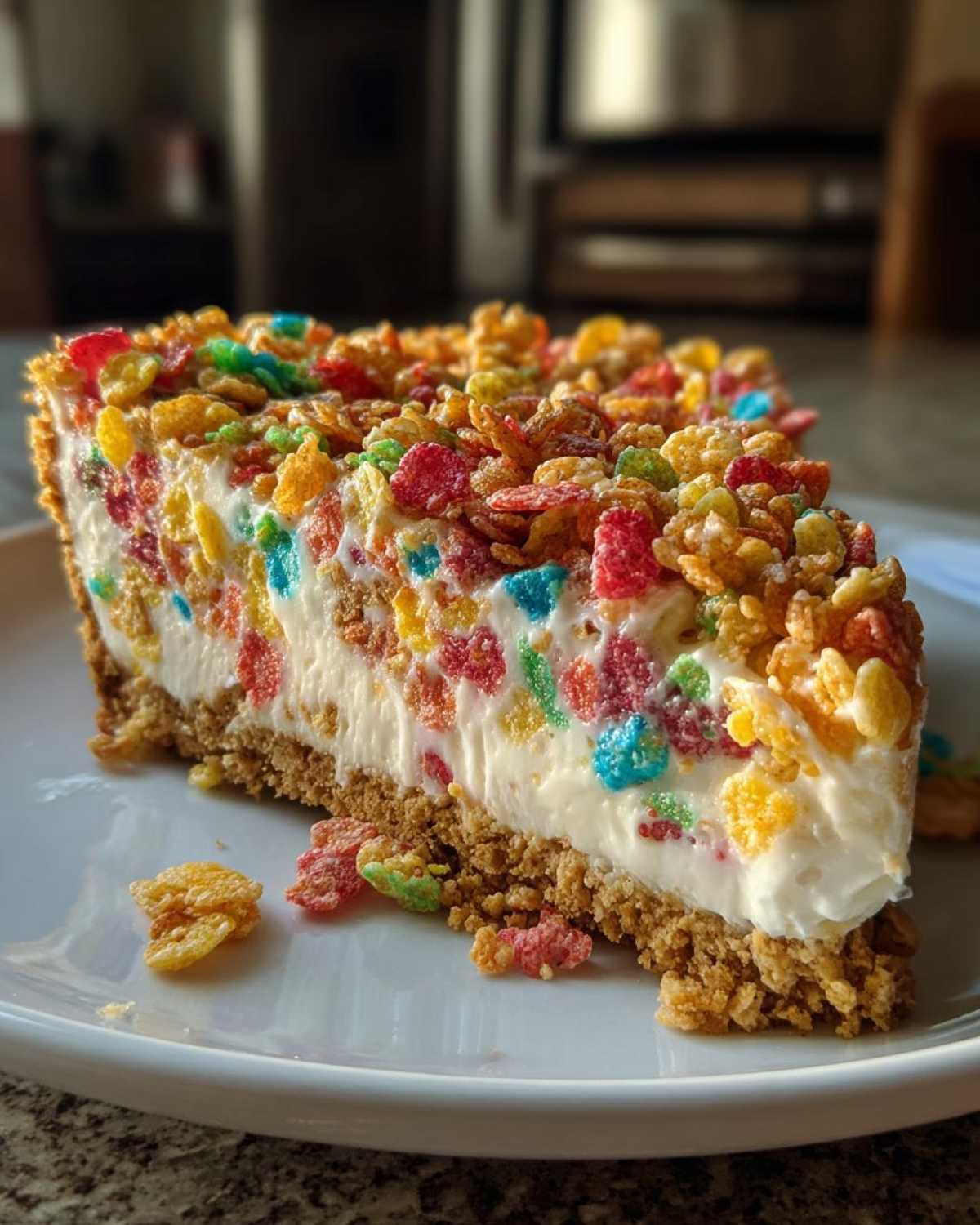 Fruity Pebbles No-Bake Cheesecake - detail 1