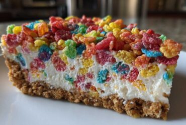 Fruity Pebbles No-Bake Cheesecake