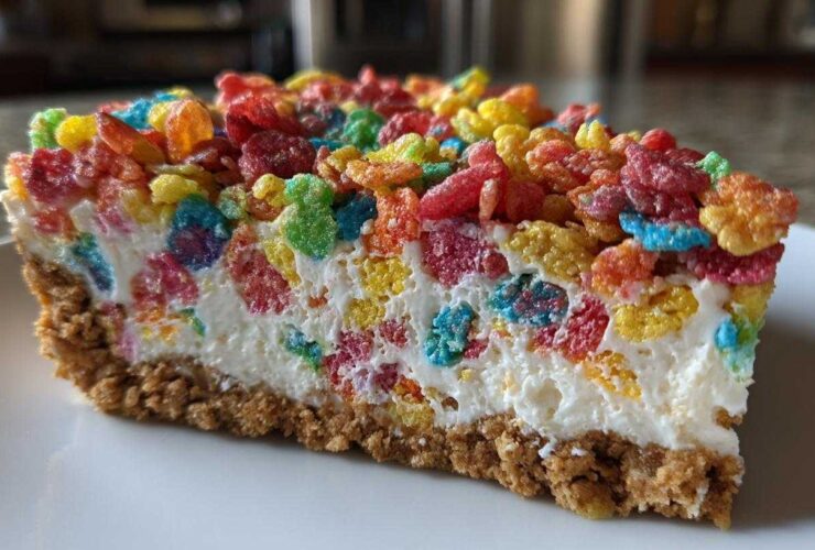 Fruity Pebbles No-Bake Cheesecake