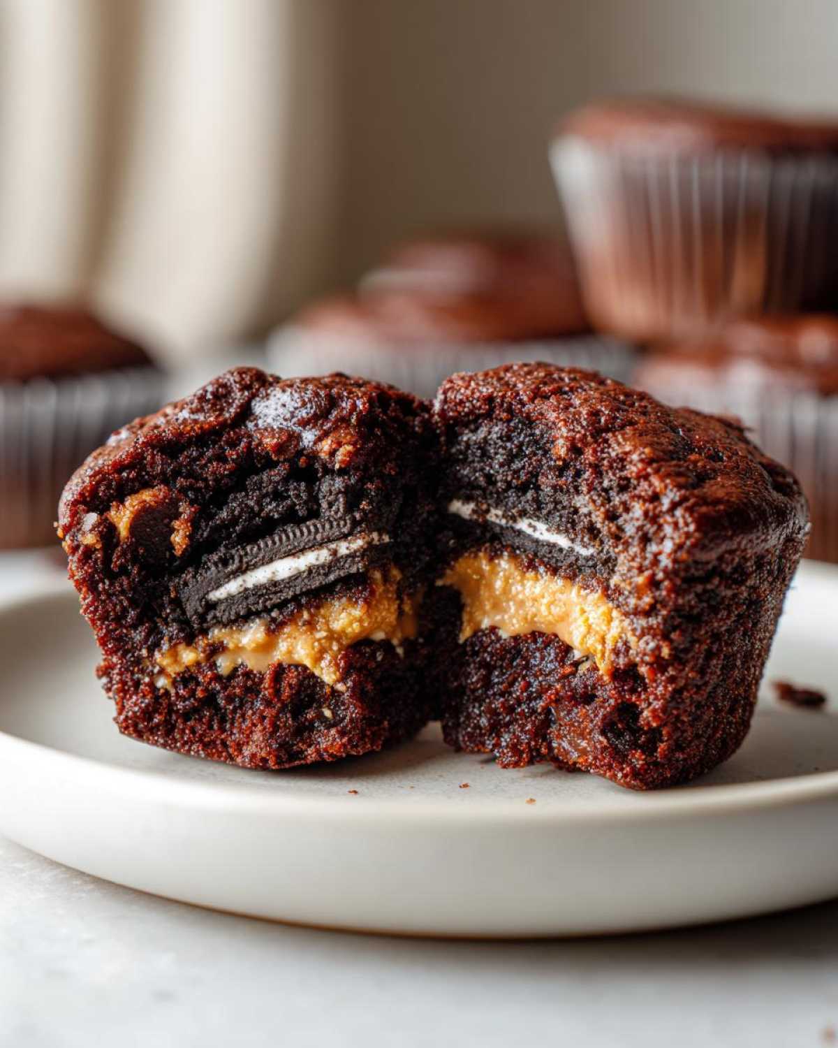 Oreo & Peanut Butter Brownie Cupcakes - detail 2