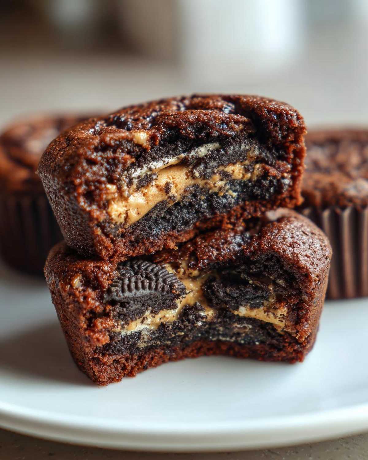 Oreo & Peanut Butter Brownie Cupcakes - detail 4