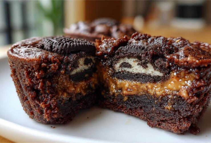 Oreo & Peanut Butter Brownie Cupcakes