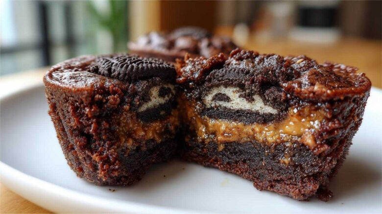 Oreo & Peanut Butter Brownie Cupcakes