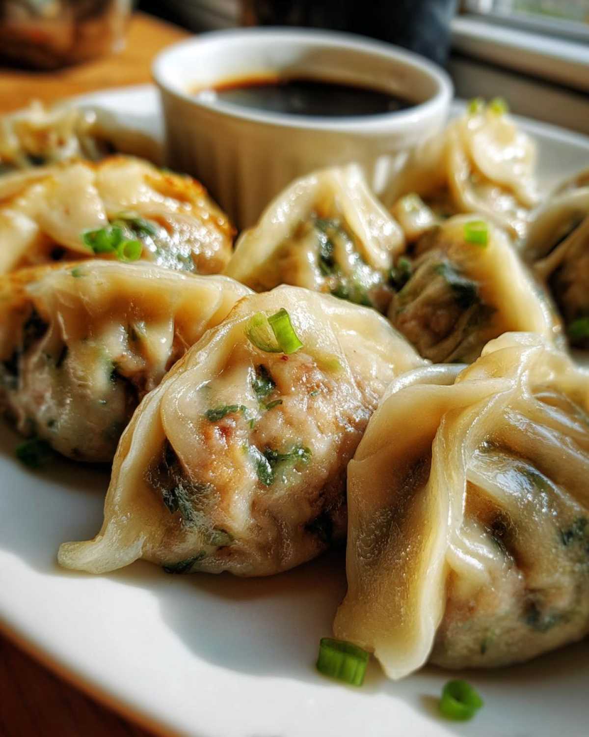 Steamed Pork & Scallion Dumplings - detail 2
