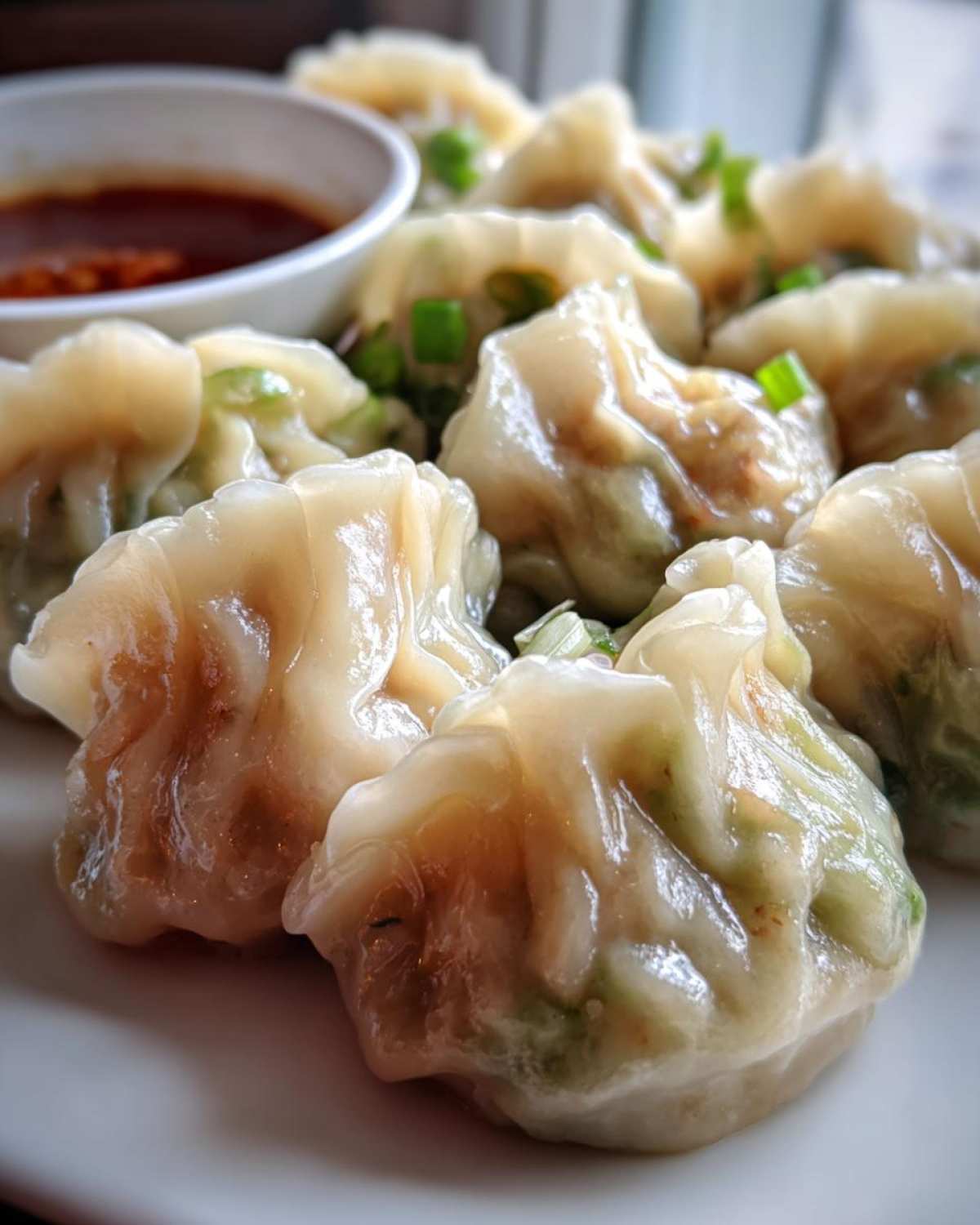 Steamed Pork & Scallion Dumplings - detail 3