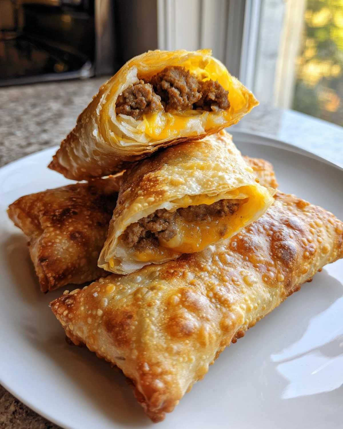 Air Fryer Cheeseburger Egg Rolls - detail 2