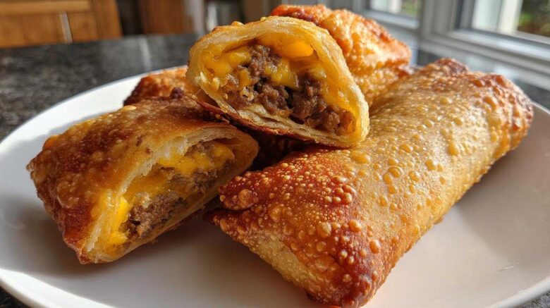 Air Fryer Cheeseburger Egg Rolls
