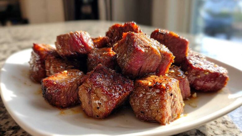 Air Fryer Garlic Steak Bites