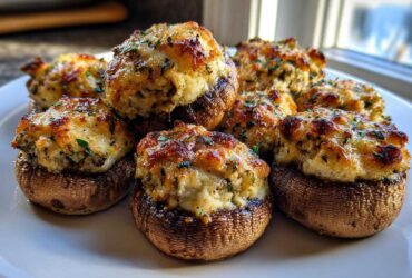 Air Fryer Stuffed Mushrooms