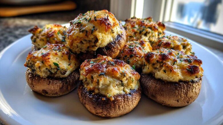 Air Fryer Stuffed Mushrooms