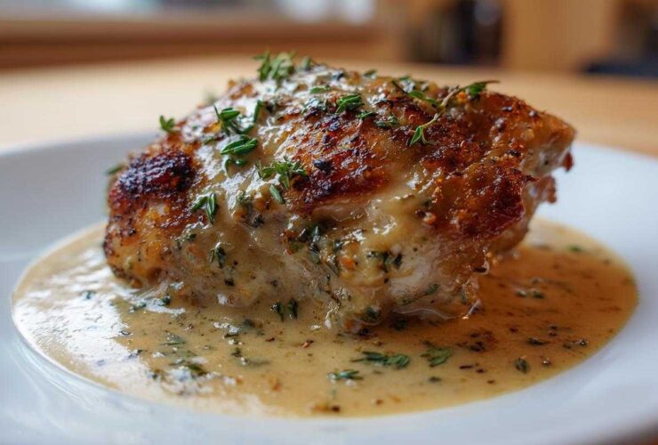 Baked Creamy Dijon Chicken Thighs