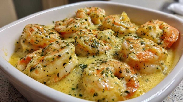 Baked Creamy Garlic Shrimp