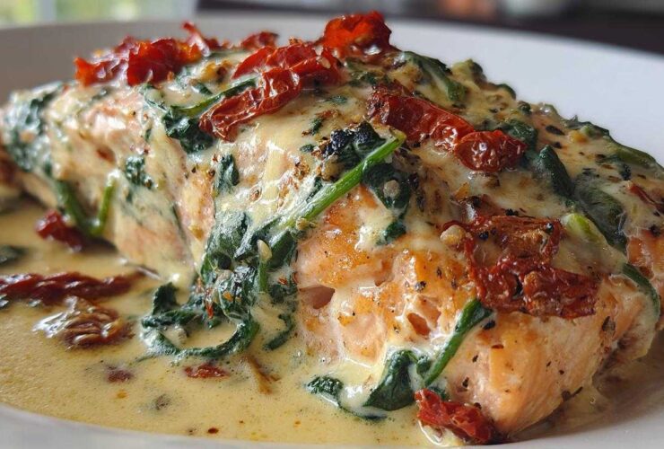 Baked Creamy Tuscan Salmon