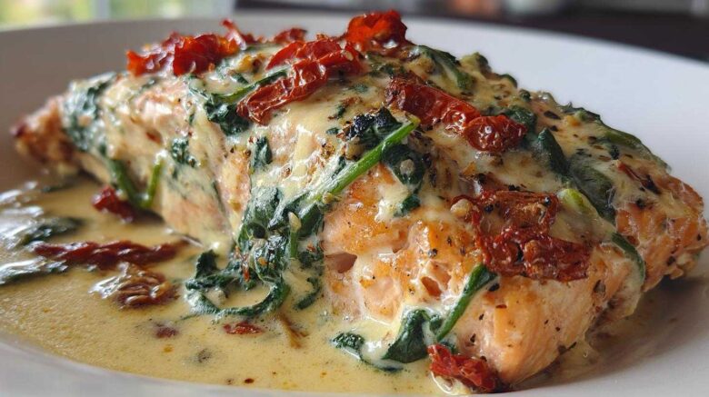 Baked Creamy Tuscan Salmon