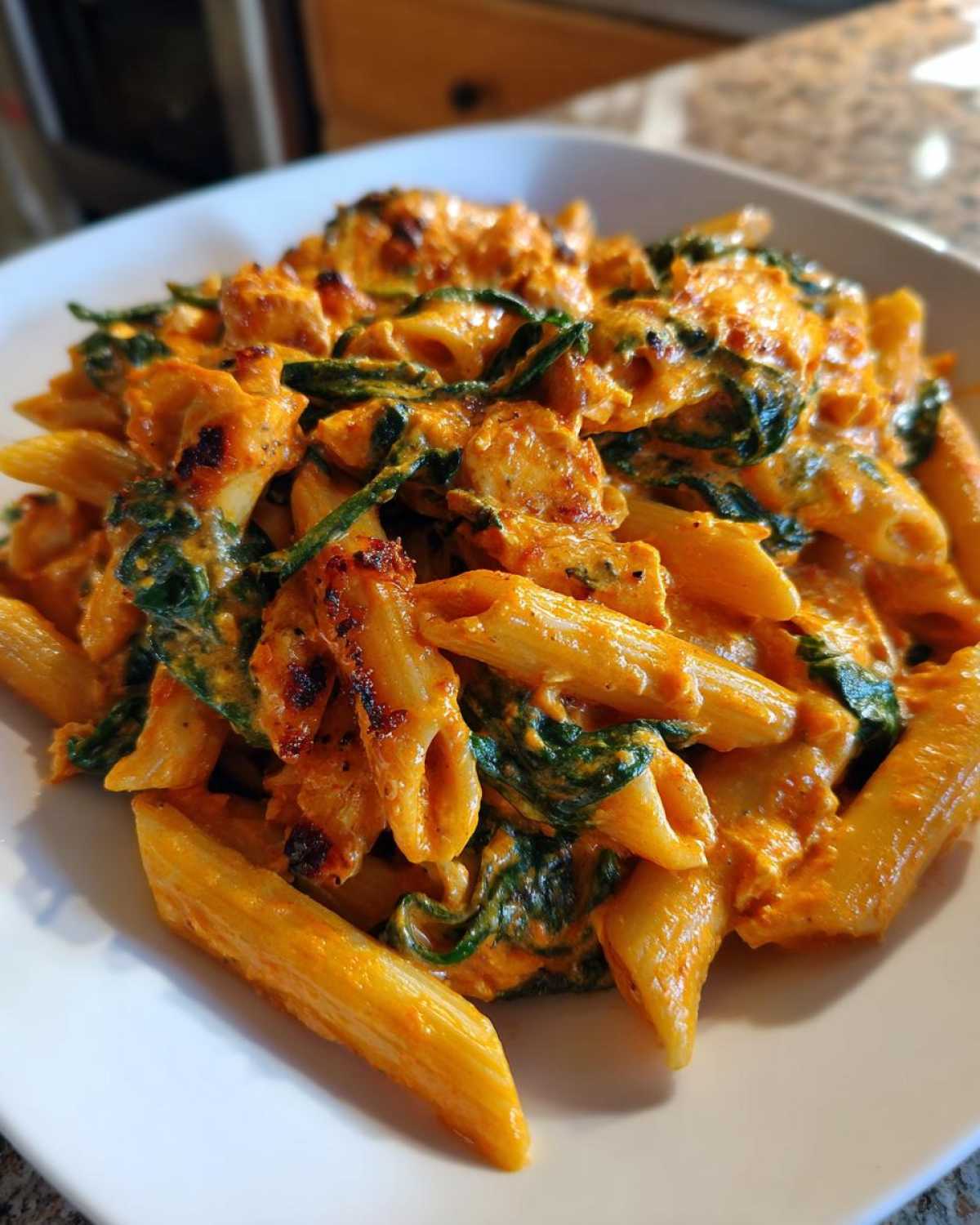 Baked Feta Pasta with Spinach - detail 1