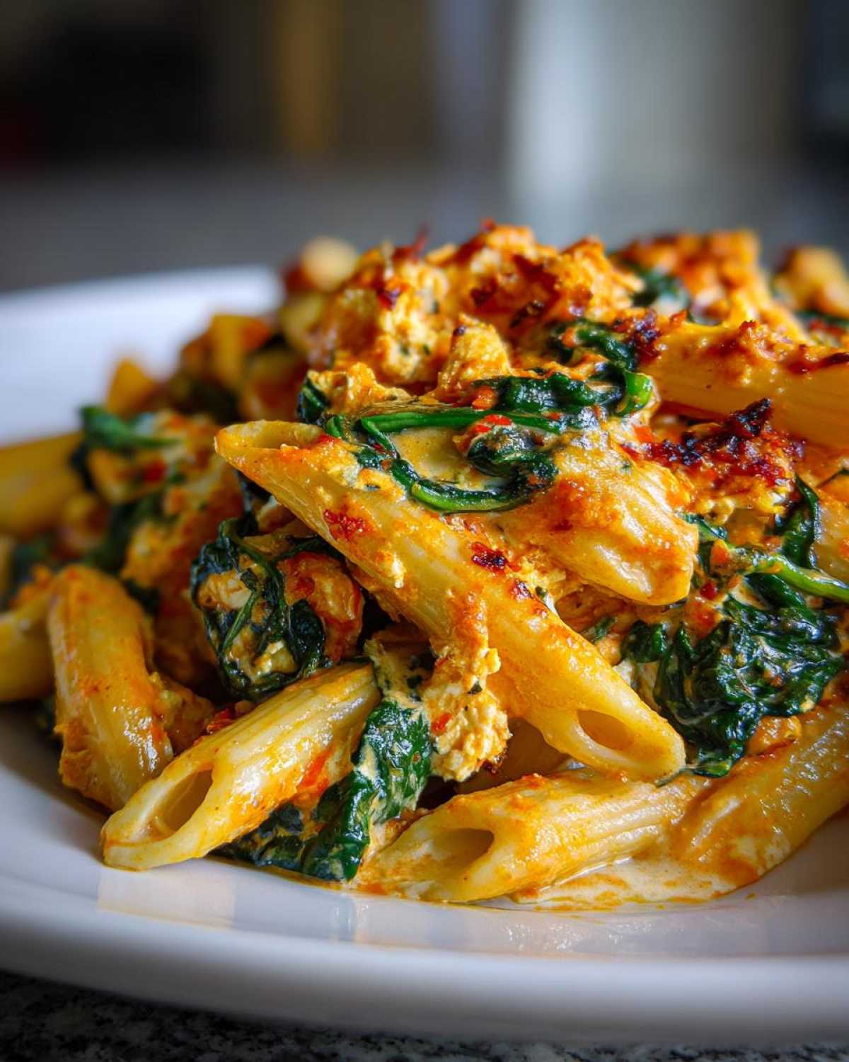 Baked Feta Pasta with Spinach - detail 4