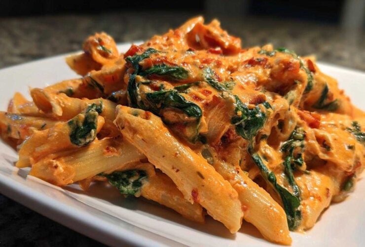 Baked Feta Pasta with Spinach