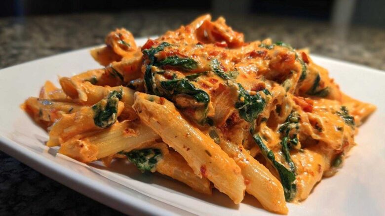 Baked Feta Pasta with Spinach