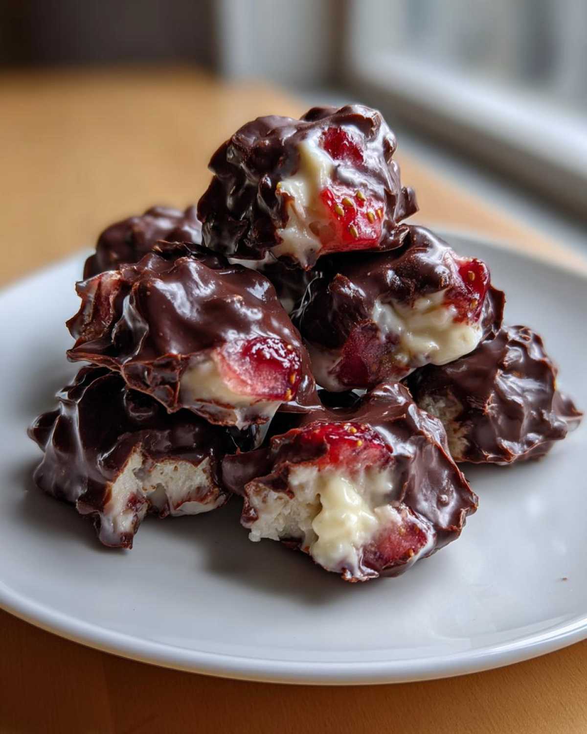 Chocolate Covered Strawberry Yogurt Clusters - detail 2