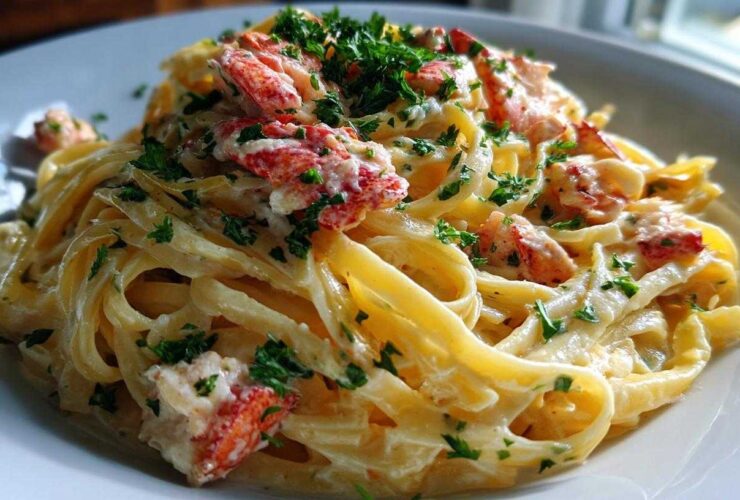 Creamy Garlic Butter Lobster Pasta
