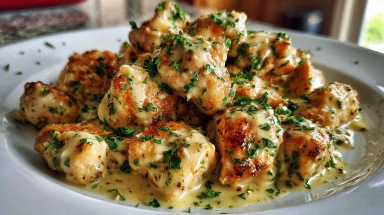 Creamy Garlic Chicken Bites
