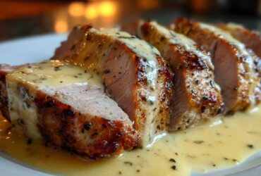 Creamy Garlic Pork Tenderloin