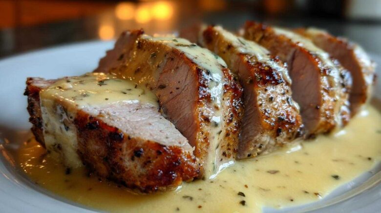 Creamy Garlic Pork Tenderloin