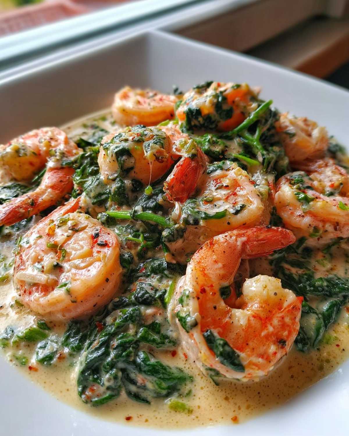 Creamy Garlic Spinach Shrimp - detail 2