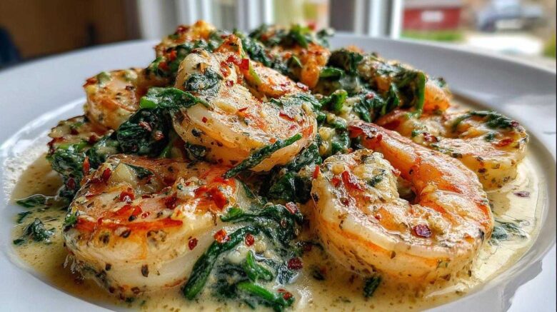 Creamy Garlic Spinach Shrimp